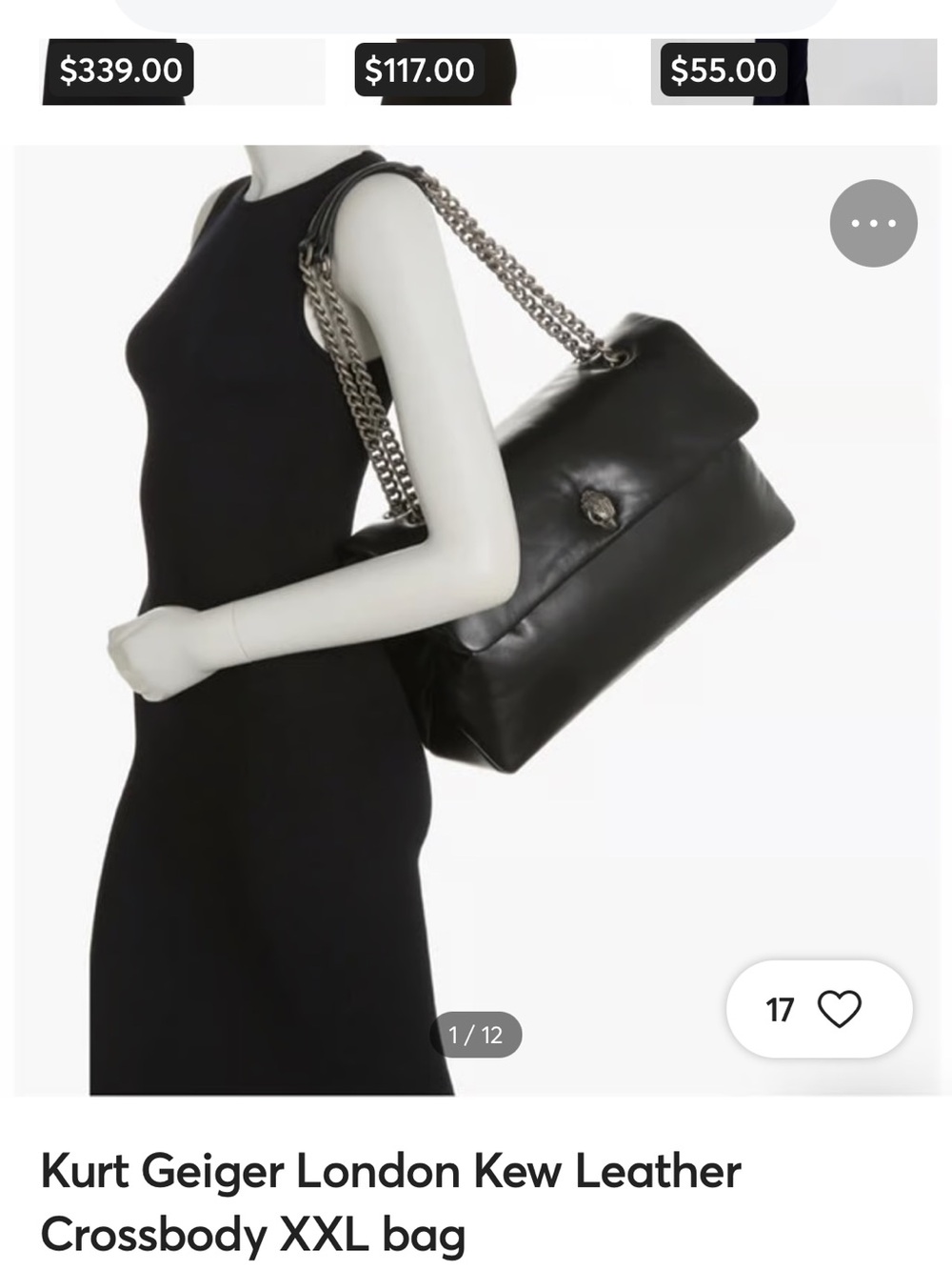 VGUC Kurt Geiger London Kew XXL Bag. Color is Black